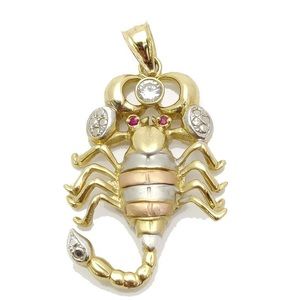 Popular Jewelry Tri-Tone Scorpion Pendant (14K)